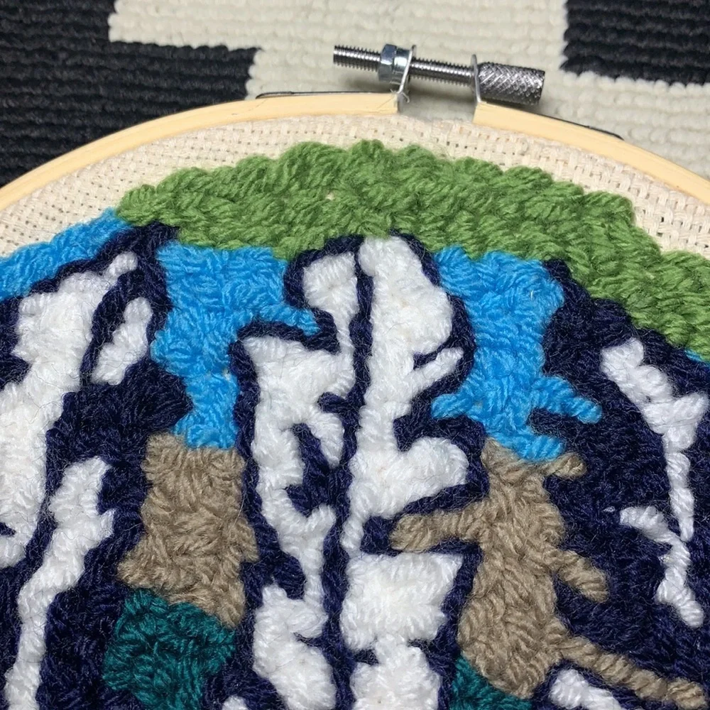 Feather, punch needle, wall art!!
